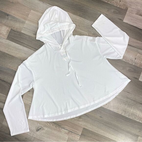 Fabletics Kaia Cropped Hoodie White XL Light Weight Perforated - Picture 10 of 14